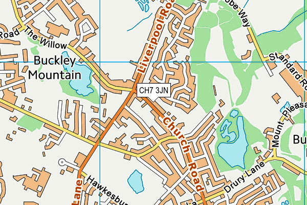 CH7 3JN map - OS VectorMap District (Ordnance Survey)