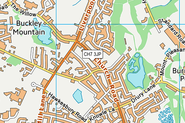 CH7 3JP map - OS VectorMap District (Ordnance Survey)