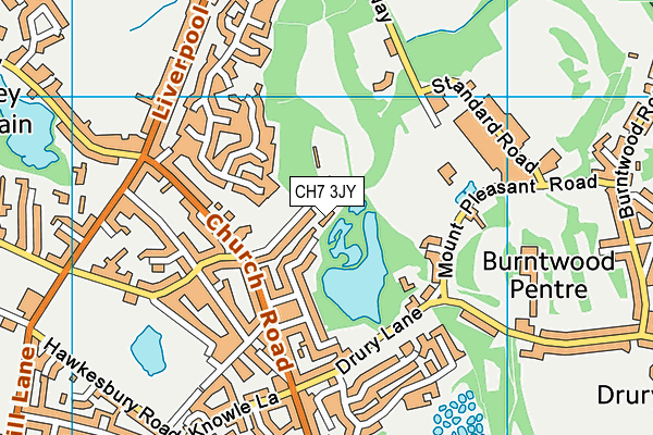 CH7 3JY map - OS VectorMap District (Ordnance Survey)