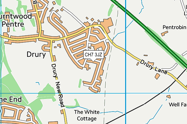 CH7 3JZ map - OS VectorMap District (Ordnance Survey)