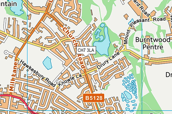 CH7 3LA map - OS VectorMap District (Ordnance Survey)