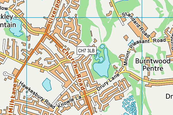 CH7 3LB map - OS VectorMap District (Ordnance Survey)