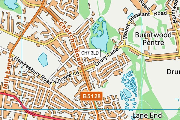 CH7 3LD map - OS VectorMap District (Ordnance Survey)