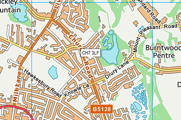 CH7 3LF map - OS VectorMap District (Ordnance Survey)