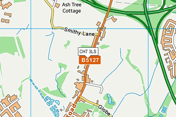CH7 3LS map - OS VectorMap District (Ordnance Survey)