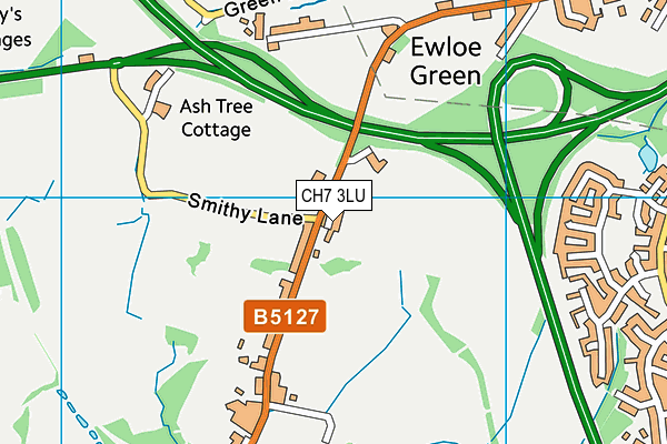 CH7 3LU map - OS VectorMap District (Ordnance Survey)