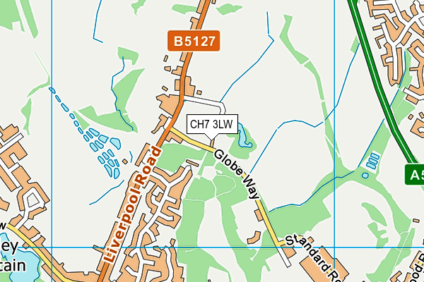 CH7 3LW map - OS VectorMap District (Ordnance Survey)