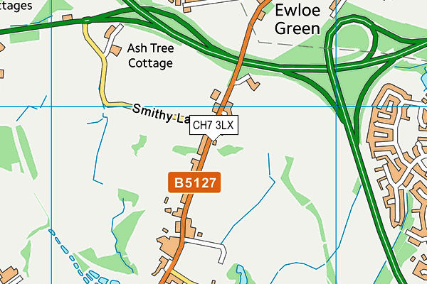 CH7 3LX map - OS VectorMap District (Ordnance Survey)