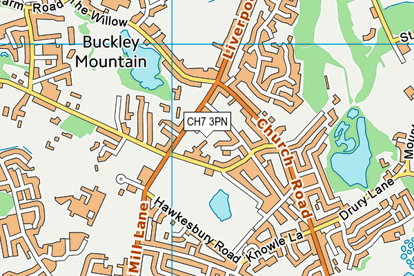 CH7 3PN map - OS VectorMap District (Ordnance Survey)