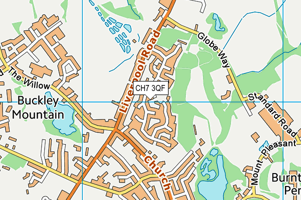 CH7 3QF map - OS VectorMap District (Ordnance Survey)