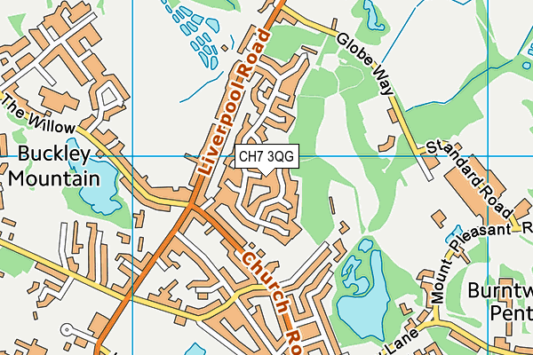 CH7 3QG map - OS VectorMap District (Ordnance Survey)