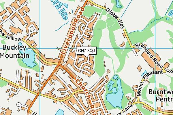 CH7 3QJ map - OS VectorMap District (Ordnance Survey)