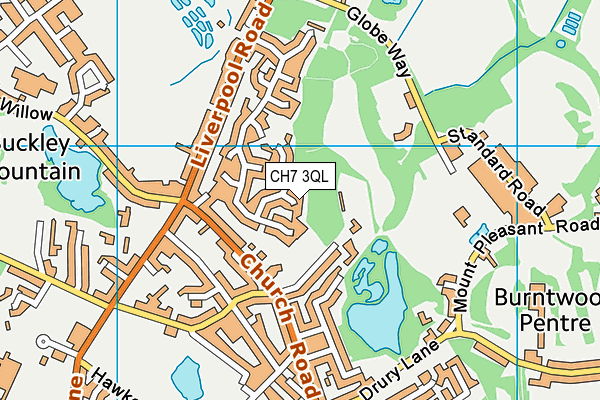 CH7 3QL map - OS VectorMap District (Ordnance Survey)