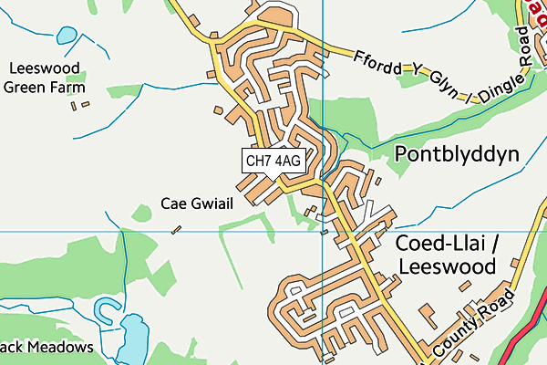 CH7 4AG map - OS VectorMap District (Ordnance Survey)