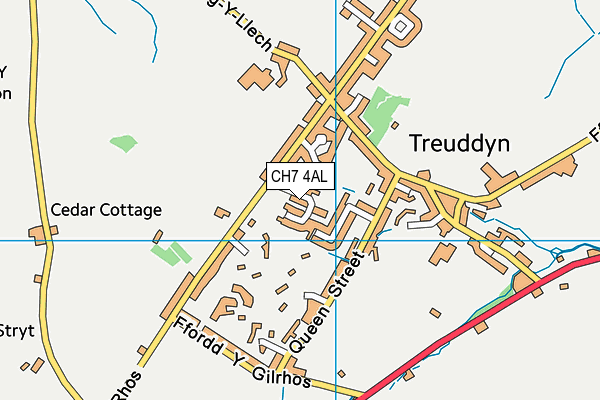 CH7 4AL map - OS VectorMap District (Ordnance Survey)