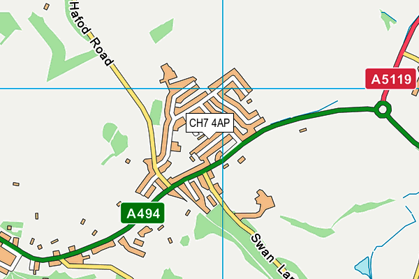 CH7 4AP map - OS VectorMap District (Ordnance Survey)