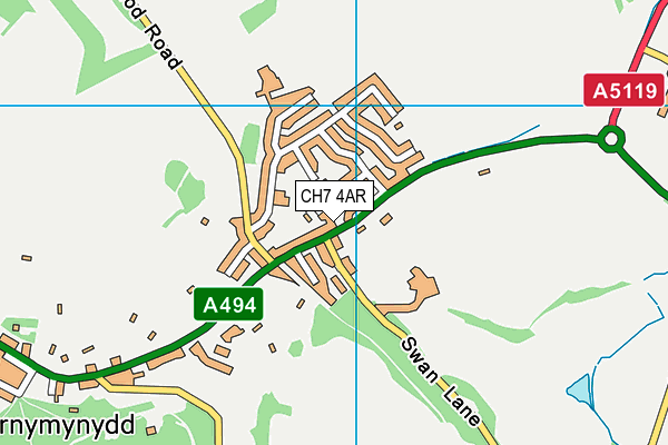 CH7 4AR map - OS VectorMap District (Ordnance Survey)