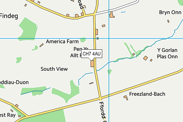 CH7 4AU map - OS VectorMap District (Ordnance Survey)