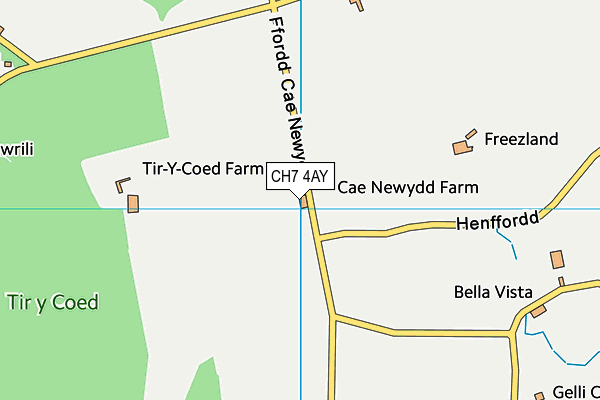 CH7 4AY map - OS VectorMap District (Ordnance Survey)