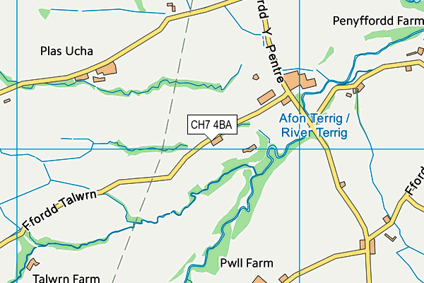 CH7 4BA map - OS VectorMap District (Ordnance Survey)