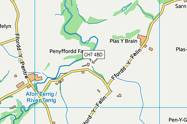 CH7 4BD map - OS VectorMap District (Ordnance Survey)