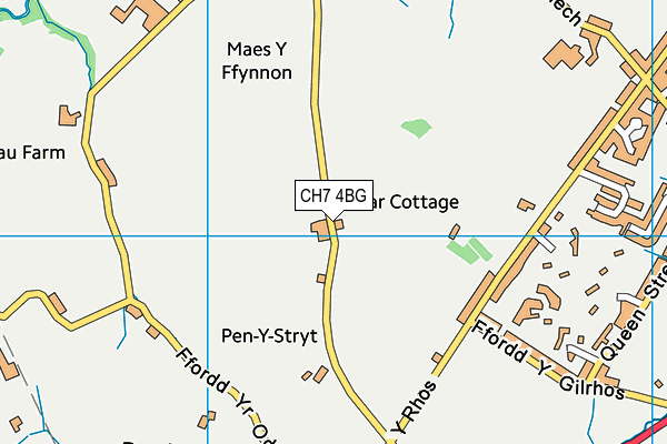 CH7 4BG map - OS VectorMap District (Ordnance Survey)