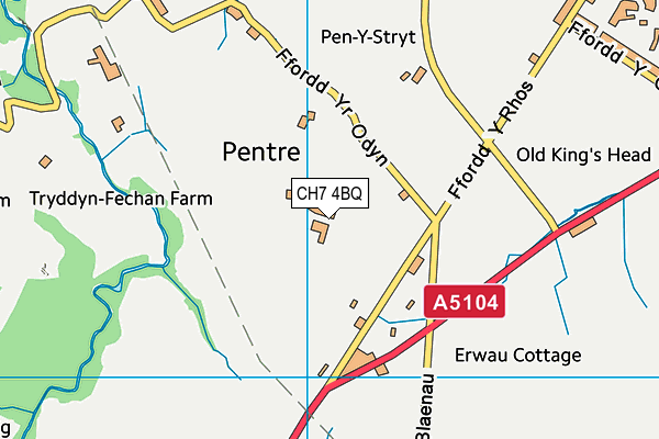 CH7 4BQ map - OS VectorMap District (Ordnance Survey)