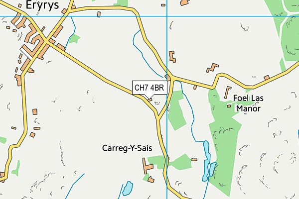 CH7 4BR map - OS VectorMap District (Ordnance Survey)