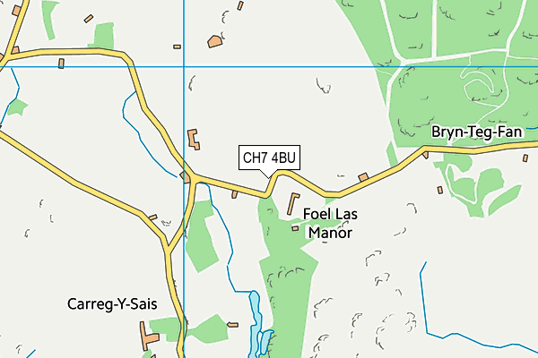 CH7 4BU map - OS VectorMap District (Ordnance Survey)
