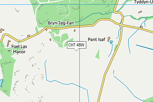 CH7 4BW map - OS VectorMap District (Ordnance Survey)