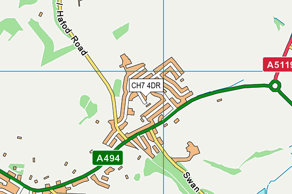 CH7 4DR map - OS VectorMap District (Ordnance Survey)