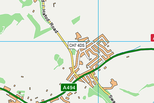 CH7 4DS map - OS VectorMap District (Ordnance Survey)