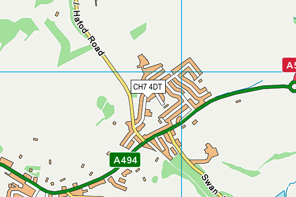 CH7 4DT map - OS VectorMap District (Ordnance Survey)