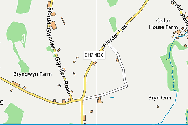 CH7 4DX map - OS VectorMap District (Ordnance Survey)