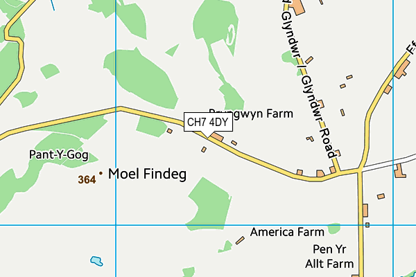 CH7 4DY map - OS VectorMap District (Ordnance Survey)