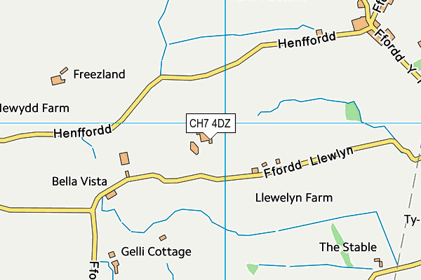 CH7 4DZ map - OS VectorMap District (Ordnance Survey)