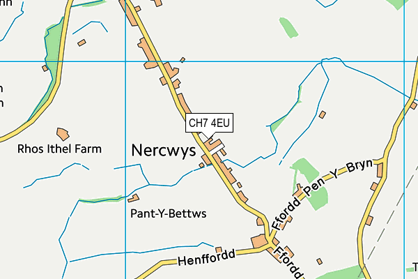 CH7 4EU map - OS VectorMap District (Ordnance Survey)