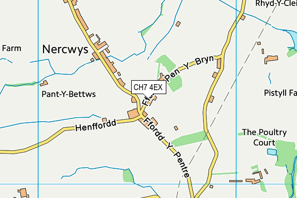 CH7 4EX map - OS VectorMap District (Ordnance Survey)