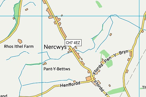 CH7 4EZ map - OS VectorMap District (Ordnance Survey)