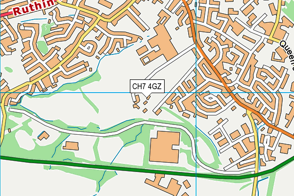 CH7 4GZ map - OS VectorMap District (Ordnance Survey)