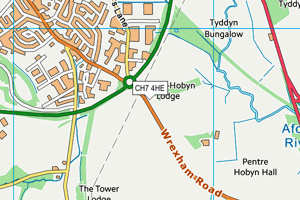 CH7 4HE map - OS VectorMap District (Ordnance Survey)