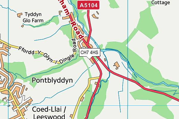 CH7 4HS map - OS VectorMap District (Ordnance Survey)