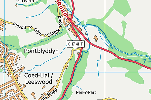 CH7 4HT map - OS VectorMap District (Ordnance Survey)