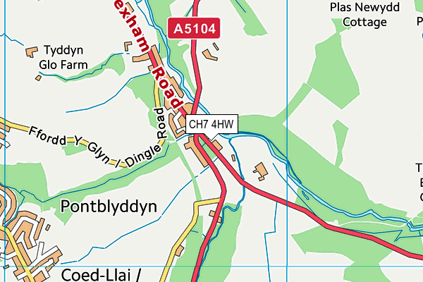 CH7 4HW map - OS VectorMap District (Ordnance Survey)