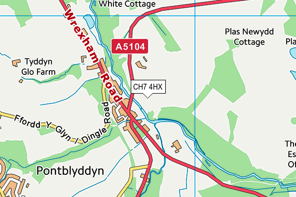 CH7 4HX map - OS VectorMap District (Ordnance Survey)