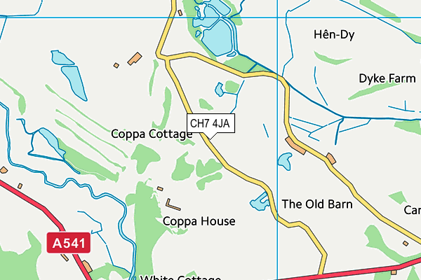 CH7 4JA map - OS VectorMap District (Ordnance Survey)