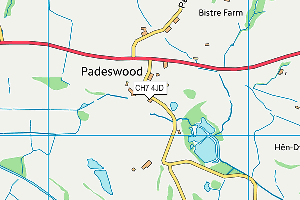 CH7 4JD map - OS VectorMap District (Ordnance Survey)