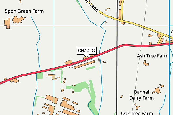 CH7 4JG map - OS VectorMap District (Ordnance Survey)