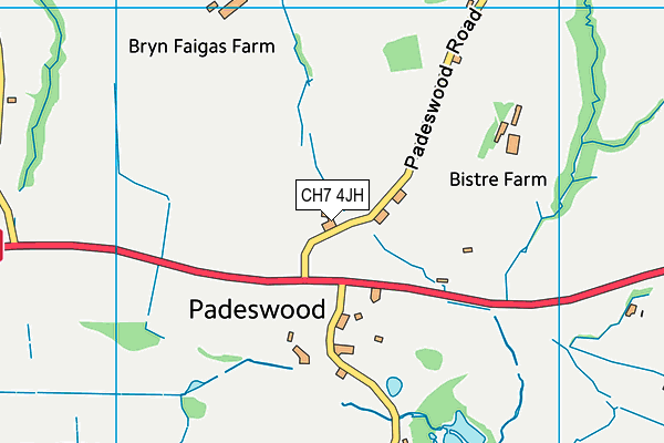 CH7 4JH map - OS VectorMap District (Ordnance Survey)