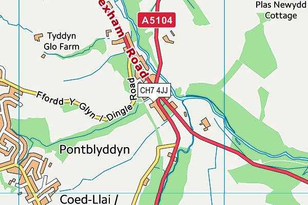 CH7 4JJ map - OS VectorMap District (Ordnance Survey)